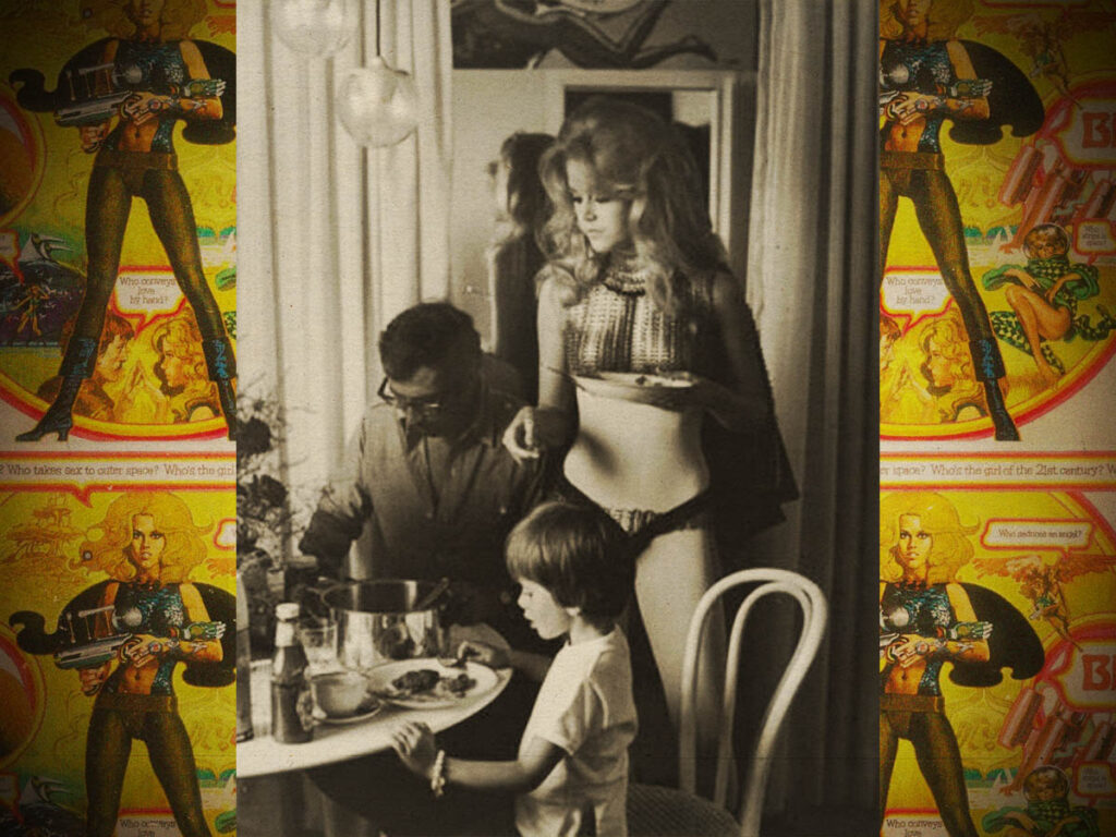 Jane Fonda, Roger Vadim and son (Christian Vadim)