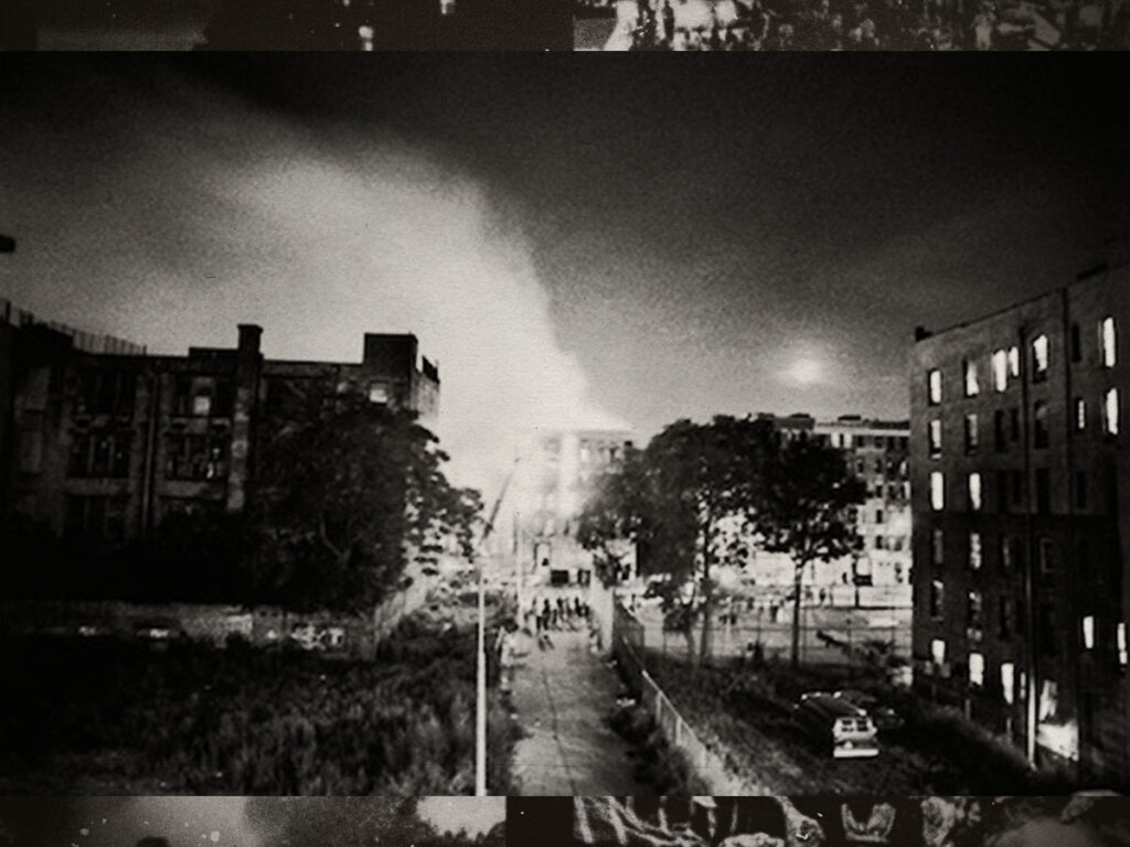 Burning Building with Moonrise, East 4th Street, 1984