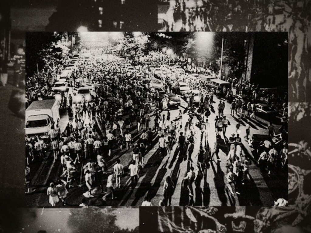 Crowds Dispersing after Fireworks Display, 1983