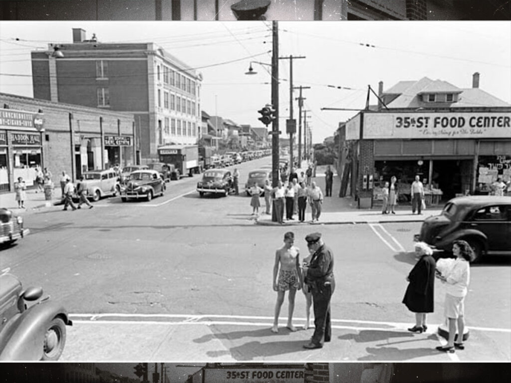 Photographs of people being ticketed for ‘indecent exposure’ at Rockaway Beach, New York in 1946