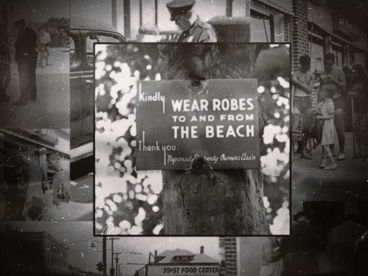 Photographs of people being ticketed for ‘indecent exposure’ at Rockaway Beach, New York in 1946