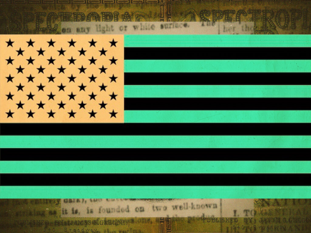 Inverted image of the U.S. flag