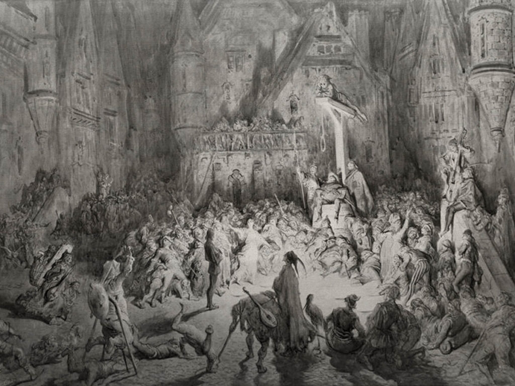 The Court of Miracles. Gustave Doré's illustration of Victor Hugo's novel, Notre Dame de Paris. 1860.