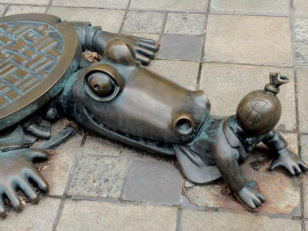 Street art in Brooklyn dedicated to the "alligator in the sewer".