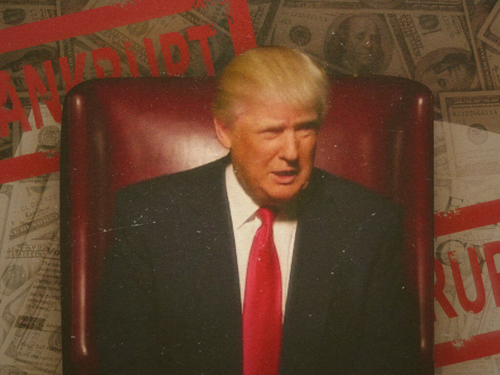 Was Donald Trump continually funded as a celebrity asset repeated bankruptcies?