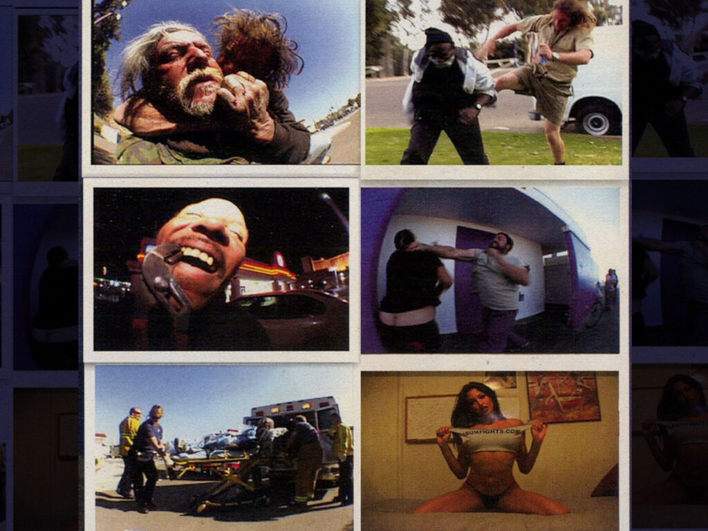 A series of stills from Bumfights - 2001.