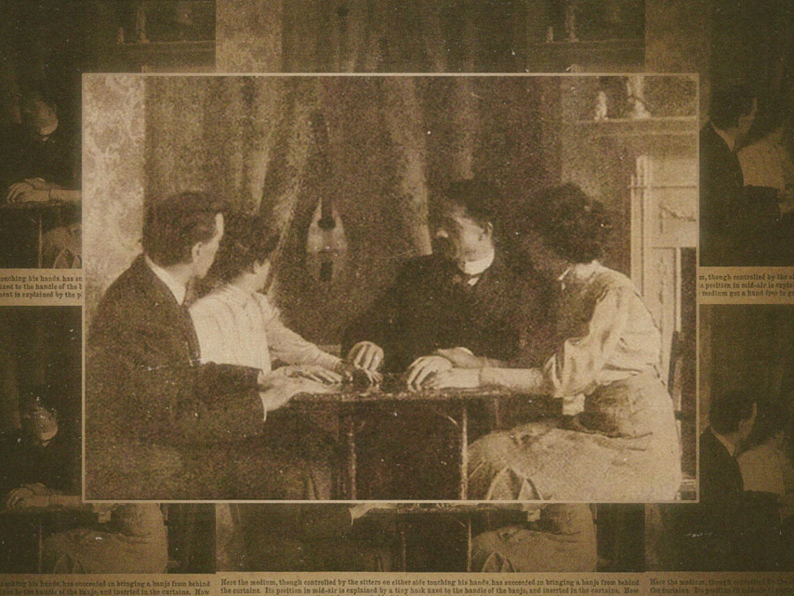 The spiritual medium exposed mid-seance in 1882