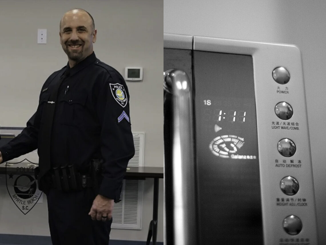 Police officer arrested after threatening colleague with gun for microwaving fish