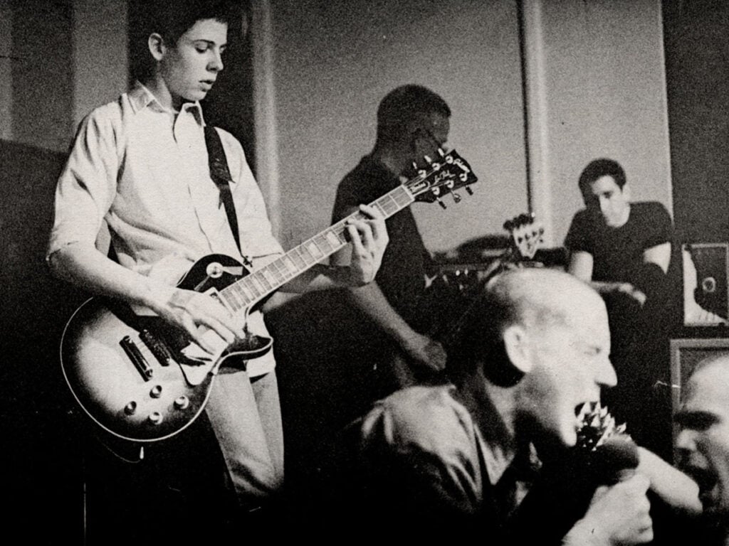 Minor Threat, pictured in 1981, coined the term "straight edge".
