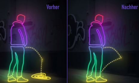 Anti-urine wall demonstration