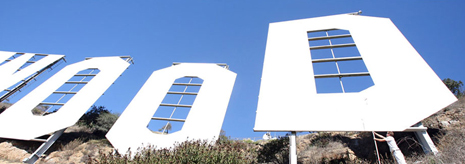 Hollywood sign up close