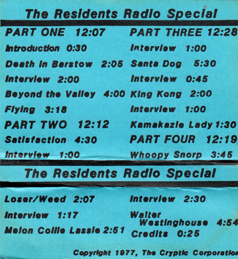 Just imagine how STRANGE this Residents’ radio special from 1977 ...