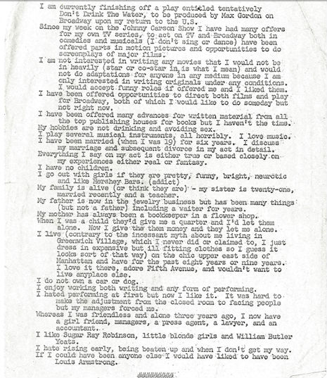 Woody Allen Resume page 2