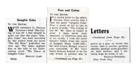 Romain Gary and Thomas Pynchon