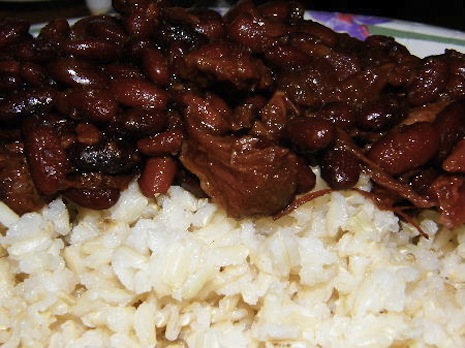 Ham hocks and red beans